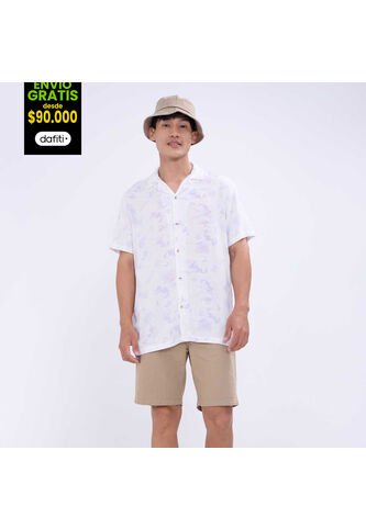 Camisa Para Hombre Manga Corta Sin Bolsillo Color Lila  Marca Ostu #60010731 Ostu