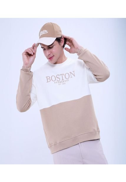 Buzo Para Hombre Cuello Redondo Color Crema Marca Ostu #60060449