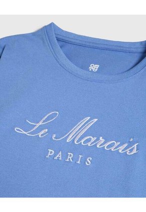 Camiseta Para Niña Manga Corta Color Azul Marca Ostu #90090244