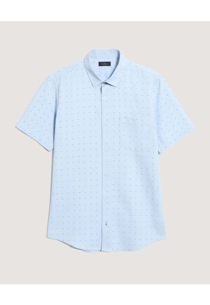 Camisa  Para Hombre Manga Corta Con Bolsillo Cuello C Color Azul Marca Ostu #60010881