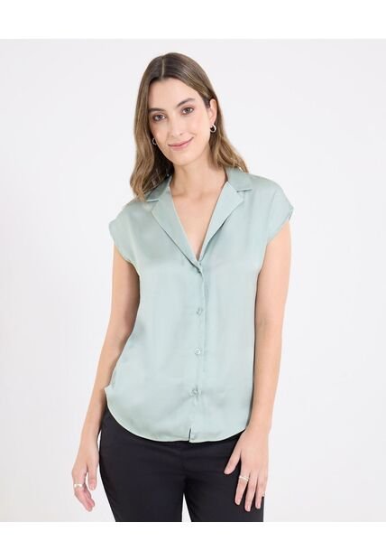 Camisa  Para Mujer Manga Corta Color Verde Marca Ostu #40010348