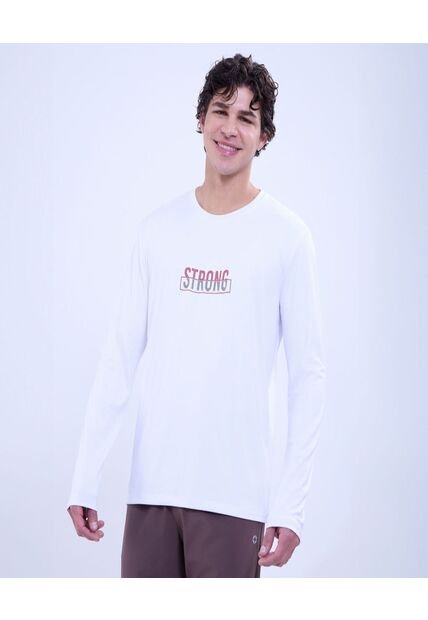 Camiseta Para Hombre Manga Larga Cuello Redondo Color Blanco Marca Ostu #60091497