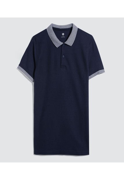 Polo Para Hombre Cuello Tejido Sin Bolsillo Color Azul  Marca Ostu #60110616