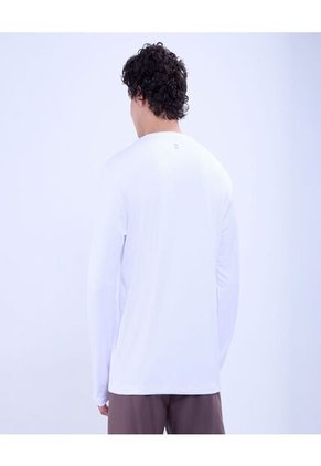 Camiseta Para Hombre Manga Larga Cuello Redondo Color Blanco Marca Ostu #60091497