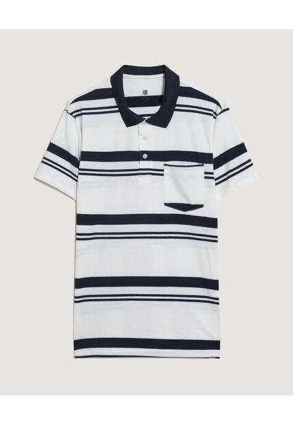 Polo  Para Hombre Cuello Tejido Con Bolsillo Color Crema Marca Ostu #60110832