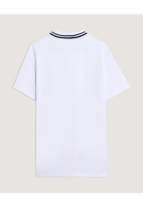 Polo  Para Hombre Cuello Tejido Sin Bolsillo Color Blanco Marca Ostu #60110901