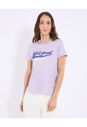 Camiseta  Para Mujer Manga Corta Cuello Redondo Color Lila Marca Ostu #40092615 Ostu