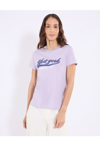 Camiseta  Para Mujer Manga Corta Cuello Redondo Color Lila Marca Ostu #40092615