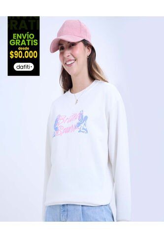 Buzo Para Mujer Cuello Redondo Color Crema Marca Ostu #40060445 Ostu