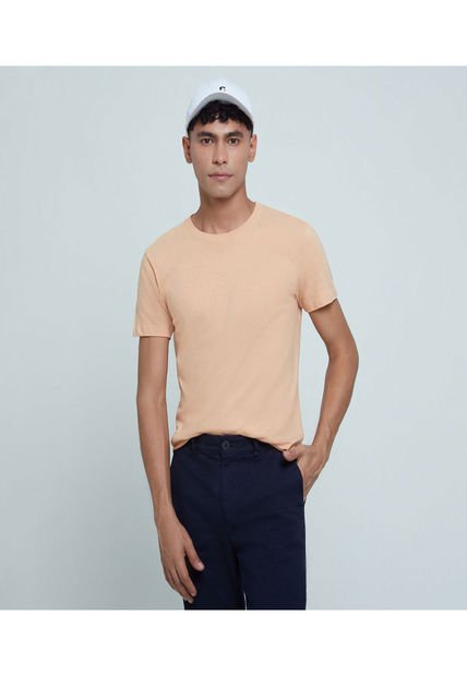 Camiseta Para Hombre Manga Corta Color Piel Marca Ostu #60091106