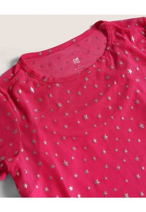 Camiseta  Infantil Niña Manga Corta Cuello Redondo Color Fucsia Marca Ostu #90090360