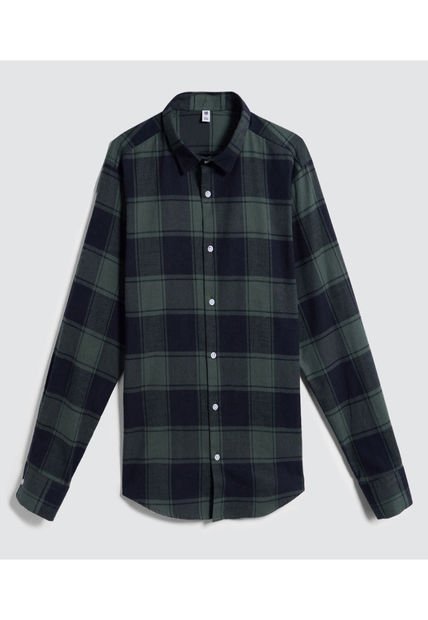 Camisa Para Hombre Manga Larga Sin Bolsillo Color Negro Marca Ostu #60010664