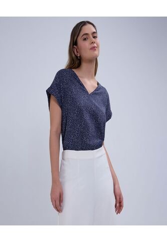 Blusa Para Mujer Manga Corta Color Azul  Marca Ostu #40120959 Ostu