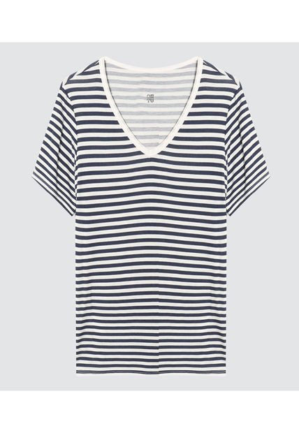 Camiseta Para Mujer Manga Corta Color Azul  Marca Ostu #40091958