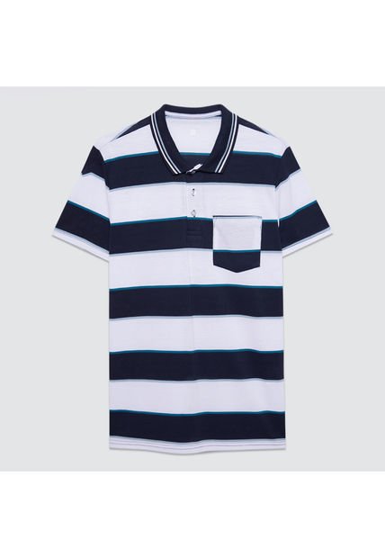 Polo Para Hombre Cuello Tejido Con Bolsillo Color Azul  Marca Ostu #60110571
