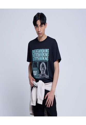 Camiseta Para Hombre Manga Corta Color Negro Marca Ostu #60091262 Ostu