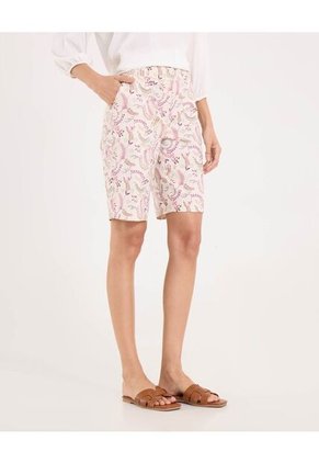 Bermuda Para Mujer Regular Corto Color Crema Marca Ostu #40100106