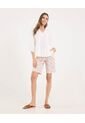 Bermuda Para Mujer Regular Corto Color Crema Marca Ostu #40100106 de Ostu