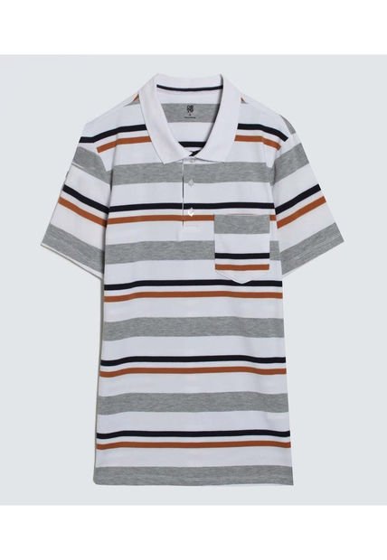 Polo Para Hombre Cuello Tejido Con Bolsillo Color Blanco Marca Ostu #60110646