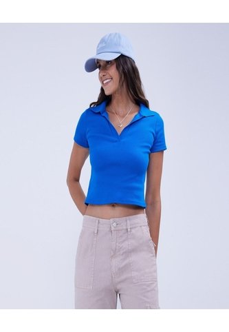 Polo Para Mujer Manga Corta Color Azul  Marca Ostu #40110158 Ostu