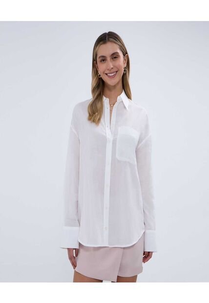 Camisa Para Mujer Manga Larga Color Crudo Marca Ostu #40010236
