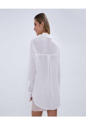 Camisa Para Mujer Manga Larga Color Crudo Marca Ostu #40010236