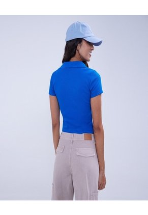 Polo Para Mujer Manga Corta Color Azul  Marca Ostu #40110158