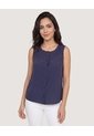 Blusa Lace Detail  Para Mujer Azul Ostu de Ostu