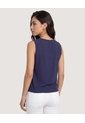 Blusa Lace Detail  Para Mujer Azul Ostu de Ostu