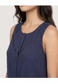 Blusa Lace Detail  Para Mujer Azul Ostu de Ostu