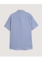 Camisa  Para Hombre Manga Corta Sin Bolsillo Cuello C Color Azul Marca Ostu #60010906 de Ostu