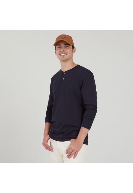 Camiseta Para Hombre Manga Larga Color Azul  Marca Ostu #60091099