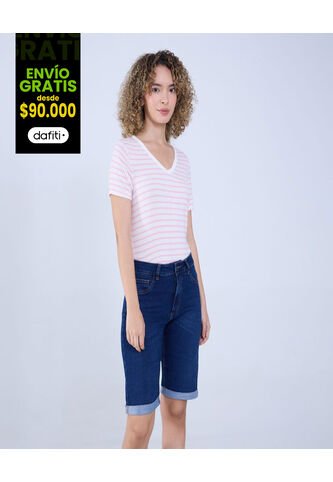 Camiseta Para Mujer Manga Corta Color Rosa Marca Ostu #40092108 Ostu