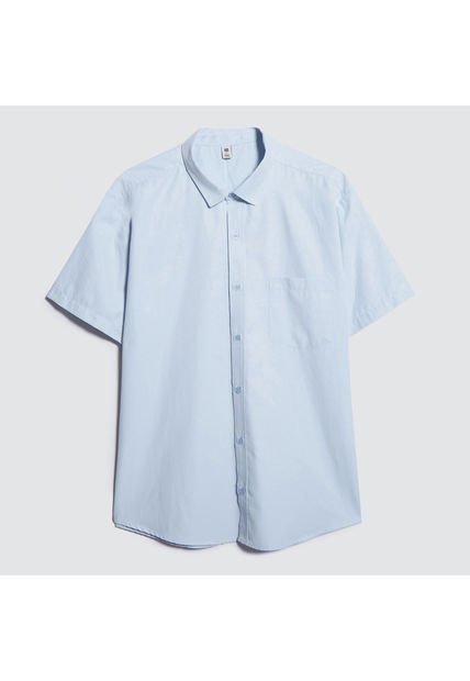 Camisa Para Hombre Manga Corta Con Bolsillo Color Azul  Marca Ostu #60010630