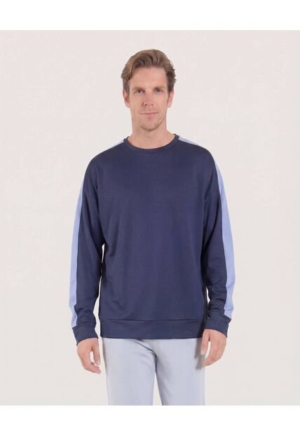 Buzo  Para Hombre Cuello Redondo Color Azul Marca Ostu #60060596