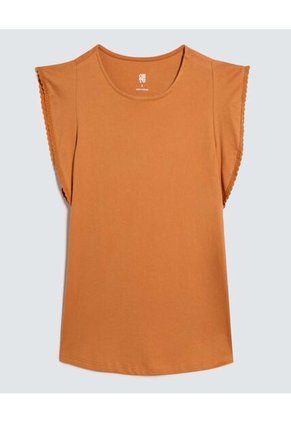 Camiseta Para Mujer Manga Corta Color Terracota Marca Ostu #40092038