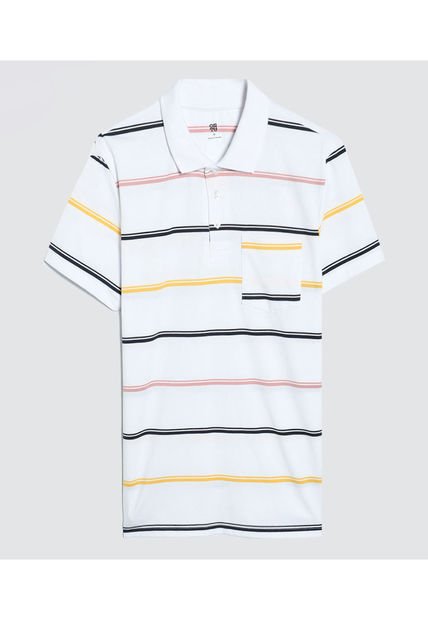 Polo Para Hombre Cuello Tejido Con Bolsillo Color Blanco Marca Ostu #60110608