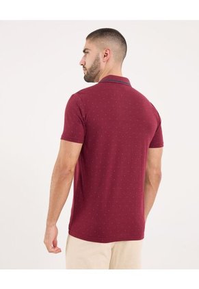 Polo Para Hombre Cuello Tejido Con Bolsillo Color Vino Marca Ostu #60110806