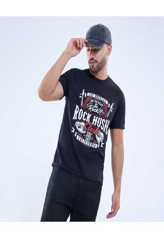 Camiseta Para Hombre Manga Corta Color Negrobinado Marca Ostu #60091255 Ostu