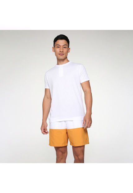 Camiseta Para Hombre Manga Larga Cuello Henley Color Blanco Marca Ostu #60090839