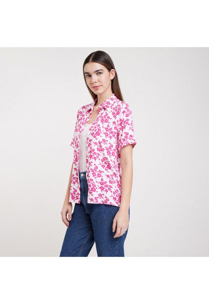 Blusa Para Mujer Manga Corta Color Rosado  Marca Ostu #40120722