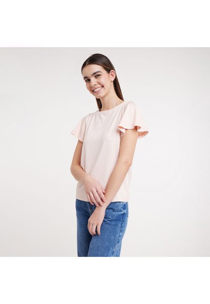 Camiseta Para Mujer Manga Corta Color Rosado  Marca Ostu #40091542