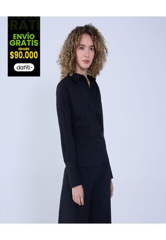 Camisa Para Mujer Manga Larga Color Negro Marca Ostu #40010278 Ostu
