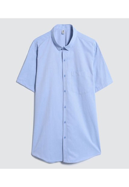 Camisa Para Hombre Manga Corta Con Bolsillo Color Azul  Marca Ostu #60010696