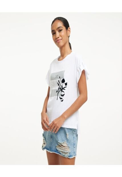 Camiseta Para Mujer Manga Corta Color Blanco Marca Ostu #40091541