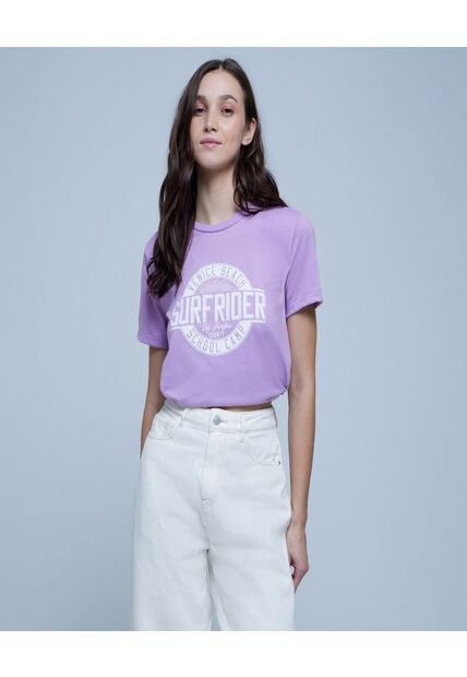 Camiseta Para Mujer Manga Corta Color Morado Marca Ostu #40092048