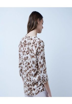 Blusa Para Mujer Manga 3/4 Color Beige Marca Ostu #40120929