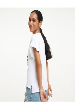 Camiseta Para Mujer Manga Corta Color Blanco Marca Ostu #40091541