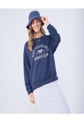 Buzo Para Mujer Cuello Redondo Color Azul  Marca Ostu #40060431