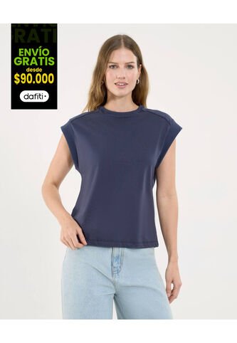 Camiseta Para Mujer Manga Sisa Color Azul Oscuro Marca Ostu #40092246 Ostu
